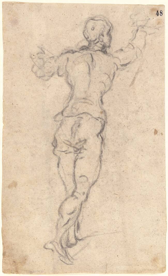 A Striding Youth with His Arms Raised Tintoretto