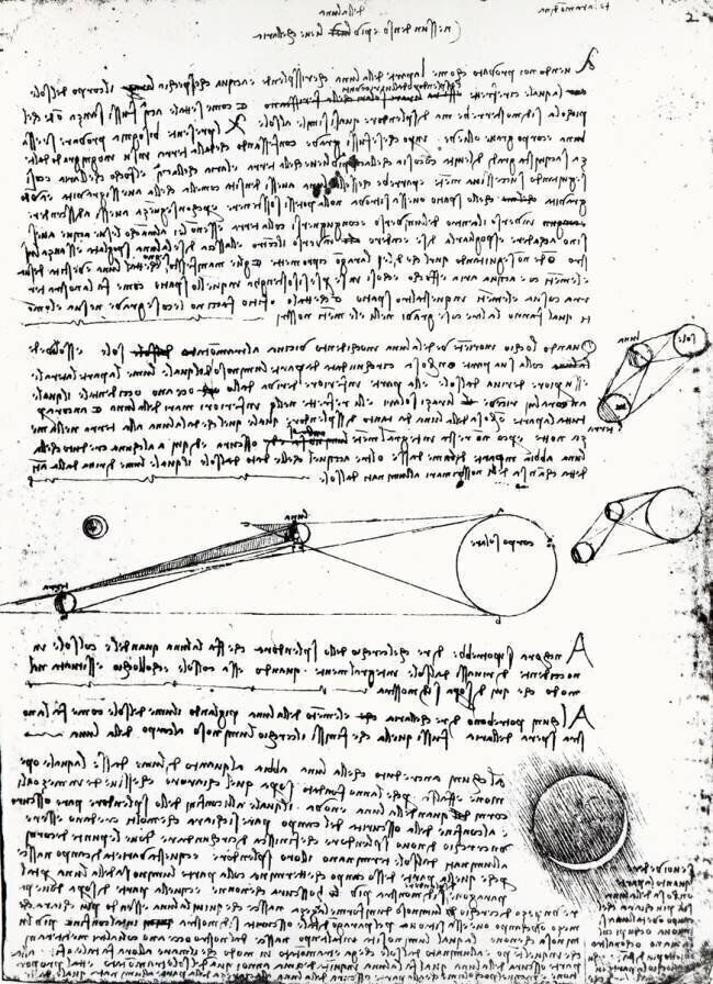 Astronomical diagrams Leonardo da Vinci