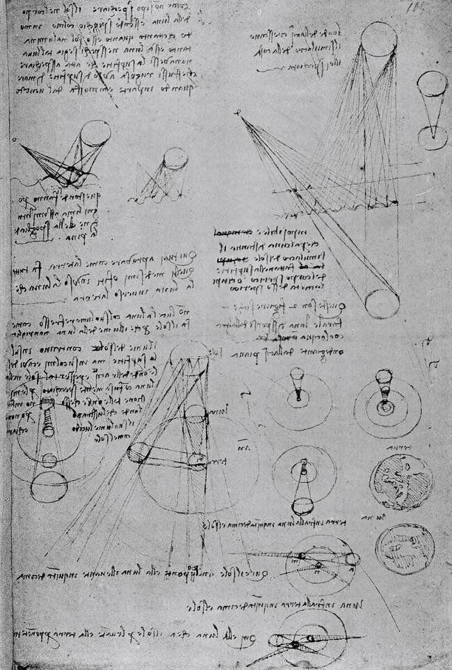 Astronomical diagrams Leonardo da Vinci