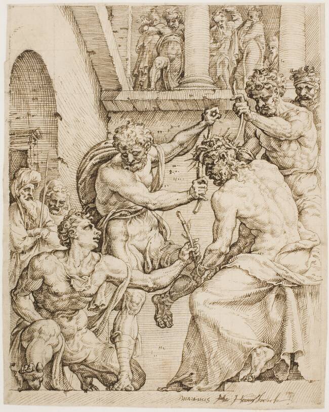 Christ Being Crowned with Thorns Maarten van Heemskerck