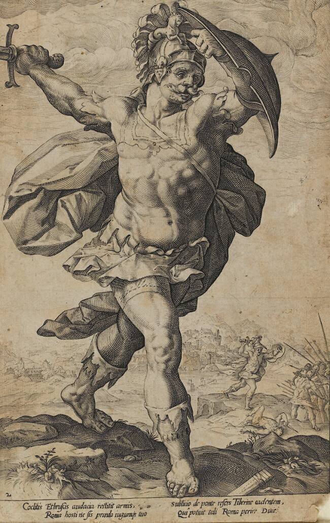 Cycle des Héros romains : Horatius Coclès Hendrick Goltzius