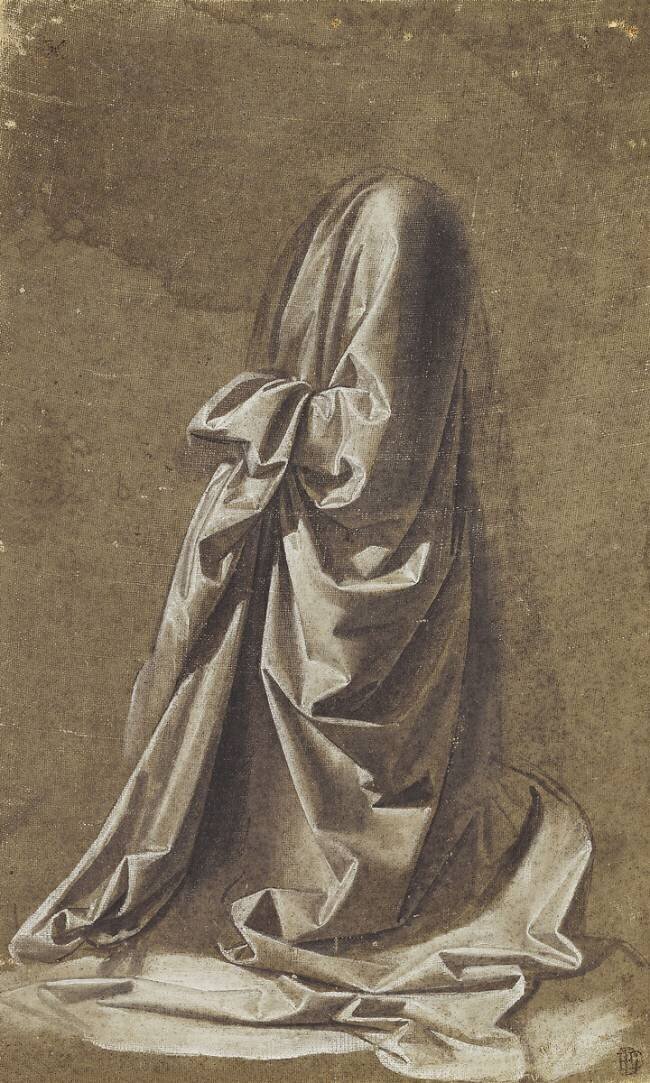 Drapery Study for a kneeling figure Leonardo da Vinci