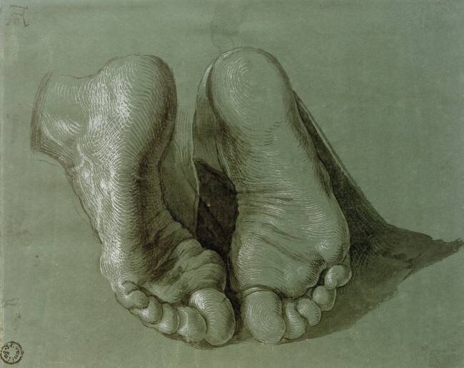 Feet of a kneeling apostle Albrecht Dürer
