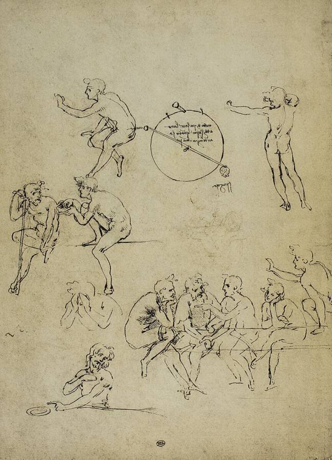 Study of human figures in different positions Leonardo da Vinci