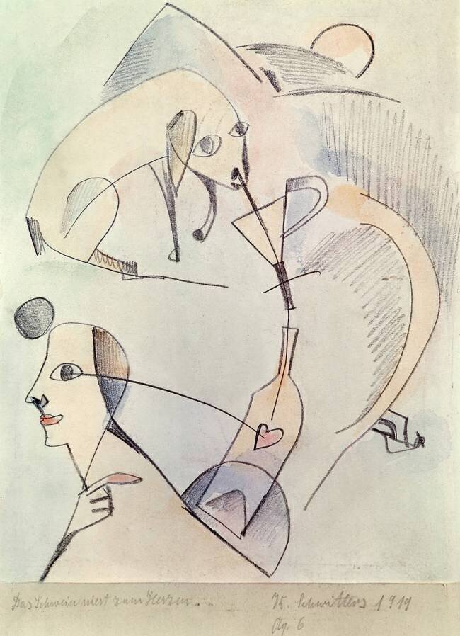 The pig sneezes towards the heart Kurt Schwitters