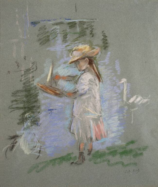 Julie en Rose au Bord du Lac Berthe Morisot