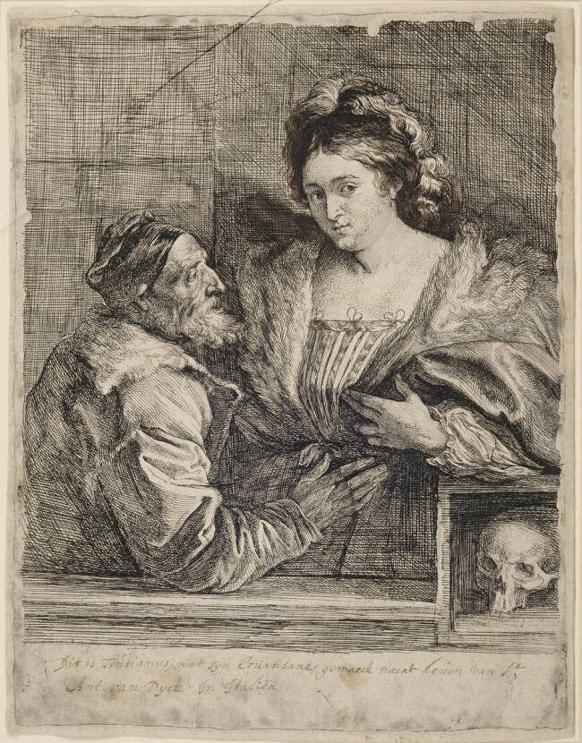 Le Titien et sa maîtresse; 1 er état Antoine van Dyck