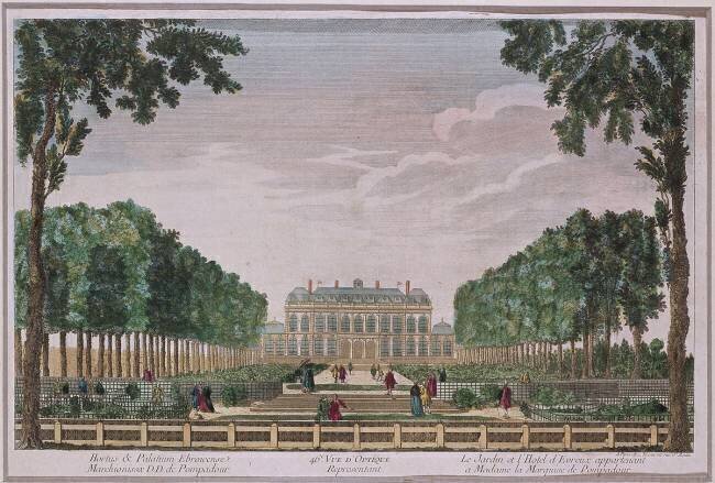 Vue de l'hôtel et des jardins d'Evreux à Paris, appartenant à la marquise de Pompadour anonyme