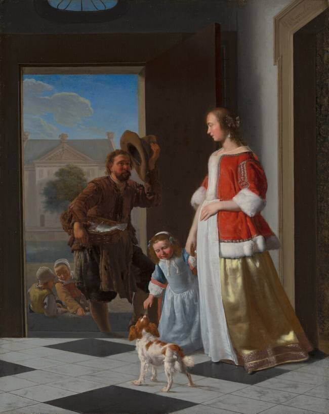 A Fishmonger at the Door Jacob Ochtervelt