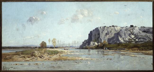 A river landscape, probably the river Durance Paul Camille Guigou