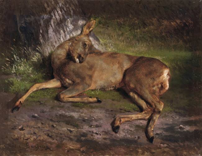 A roe deer in the forest Rosa Bonheur