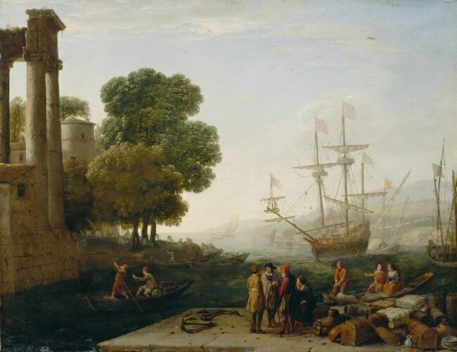 A Seaport at Sunset Claude Gellée