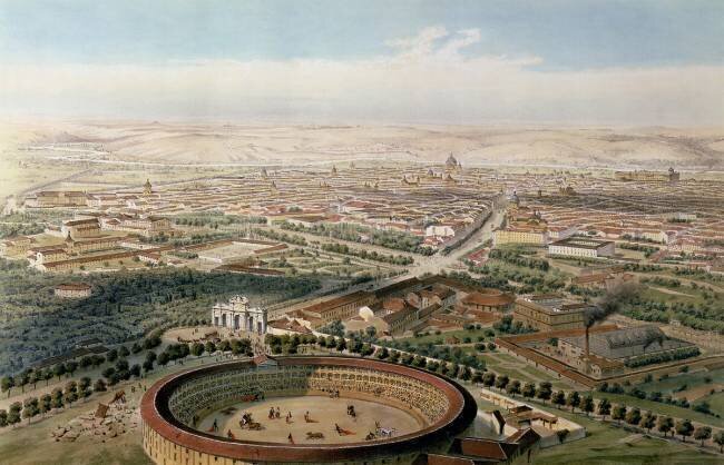 Aerial View of Madrid from the Plaza de Toros Alfred Guesdon