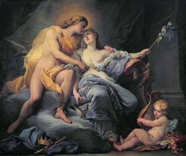 Apollo caressing the nymph Leucothea Antoine Boizot