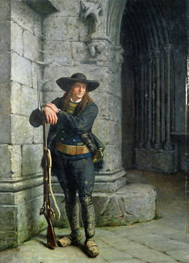 Armed Breton Guarding a Porch Charles Loyeux