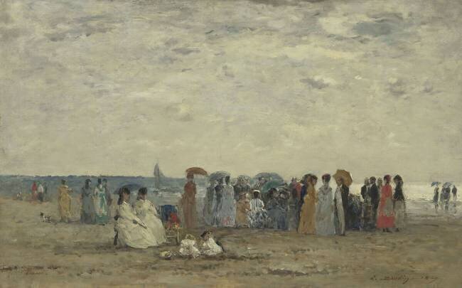 Baigneurs sur la plage de Trouville, Calvados Eugène Boudin
