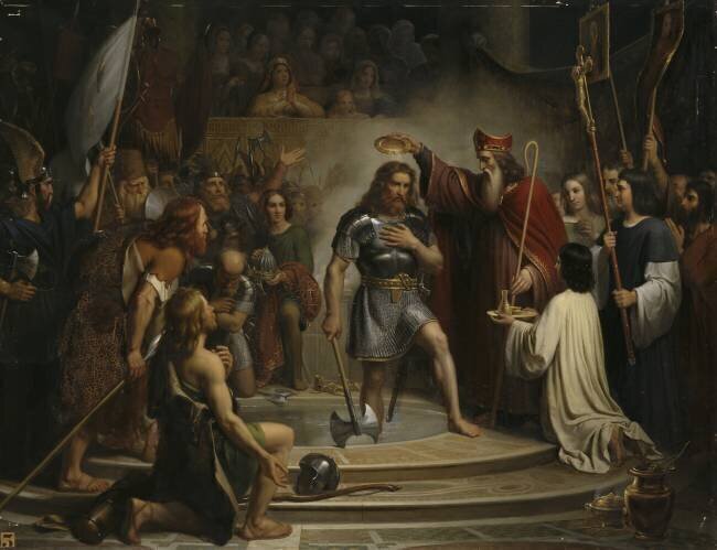 Baptême de Clovis à Reims le 25 décembre 496 François-Louis Dejuinne