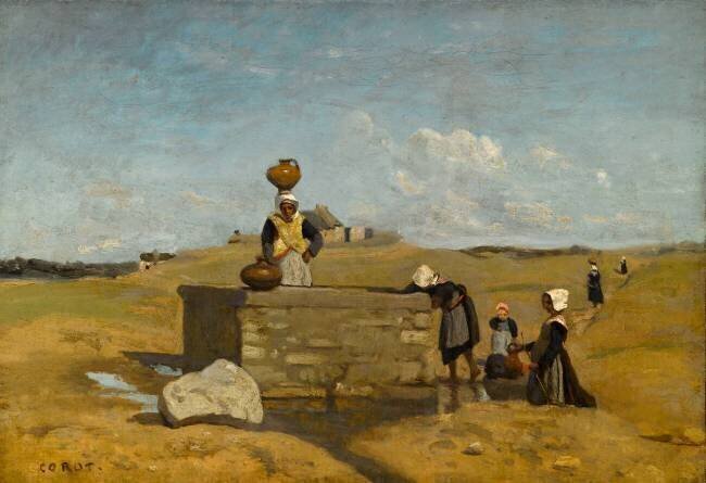 Bretonnes à la fontaine. Bourg de Batz (Loire-Atlantique) Jean-Baptiste Camille Corot