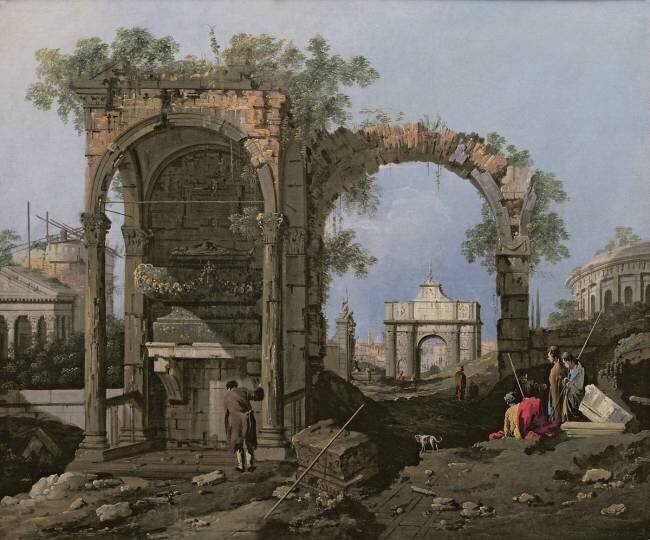 Capriccio with Ruins and Classical Buildings Canaletto