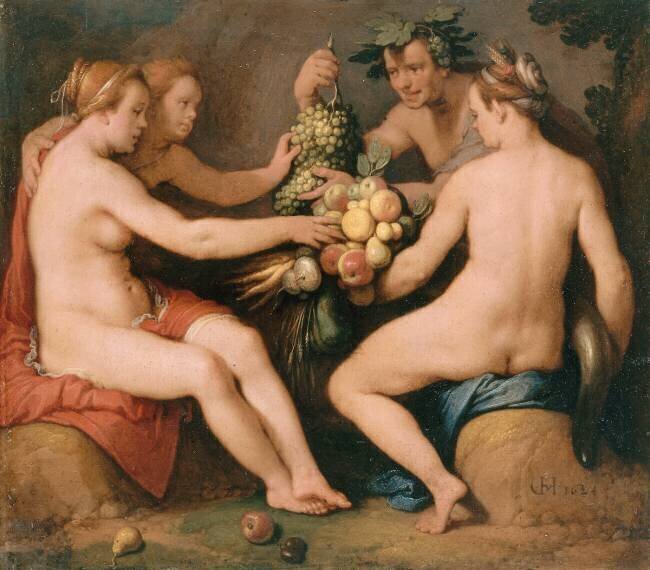 Cérès, Bacchus, Vénus et l'Amour (Sine Cerere et Baccho friget Venus) Cornelis van Haarlem
