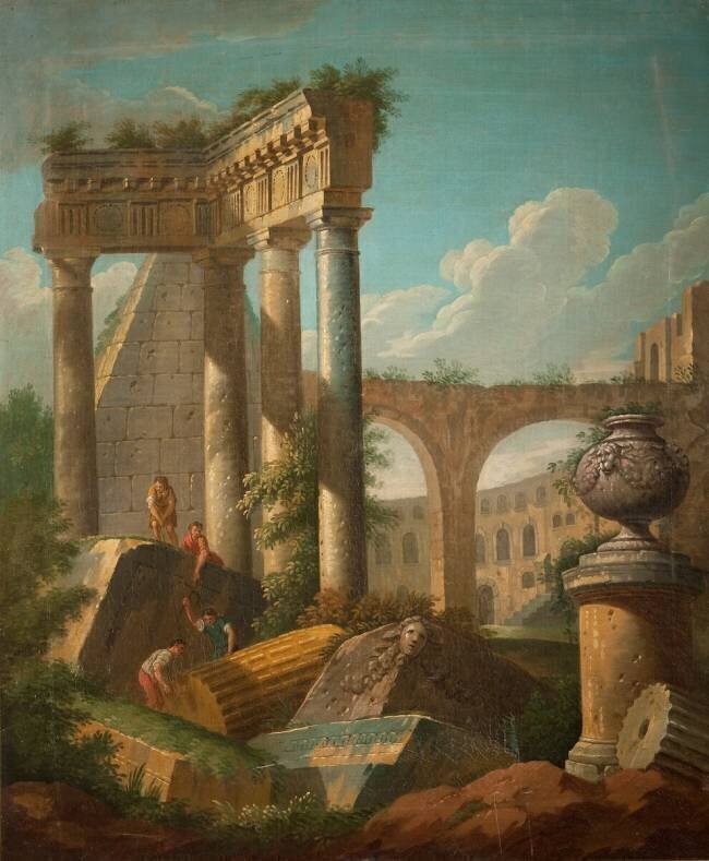 Classical Scene - Ruined Temple Giovanni Paolo Pannini