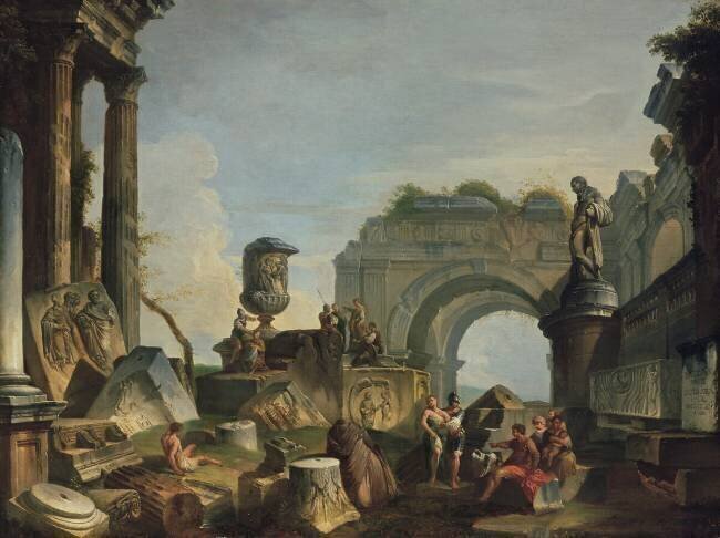 Classical Scene with figures Giovanni Paolo Pannini