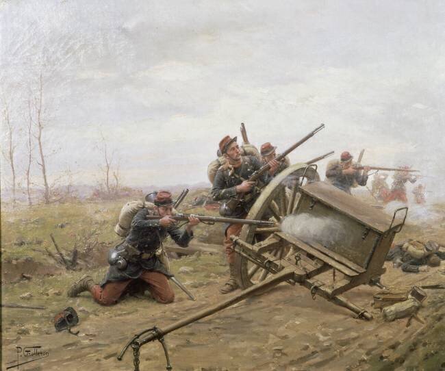 Combat d'infanterie sur une route, 1870 Paul-Louis-Narcisse Grolleron