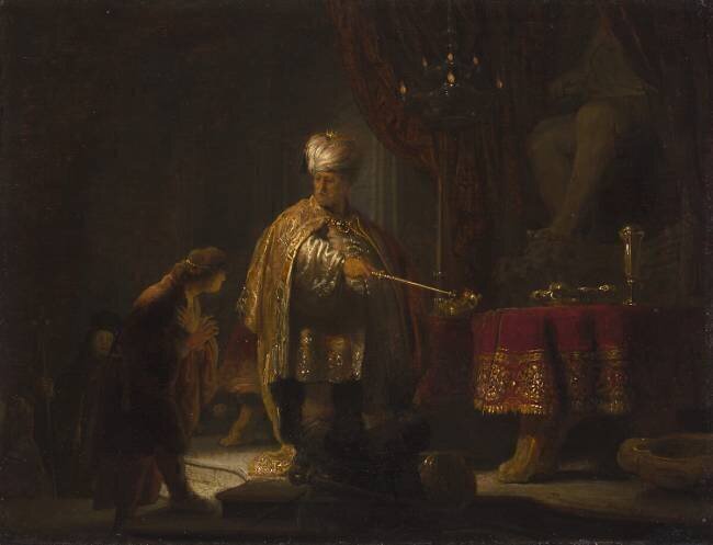 Daniel and Cyrus before the Idol Bel Rembrandt
