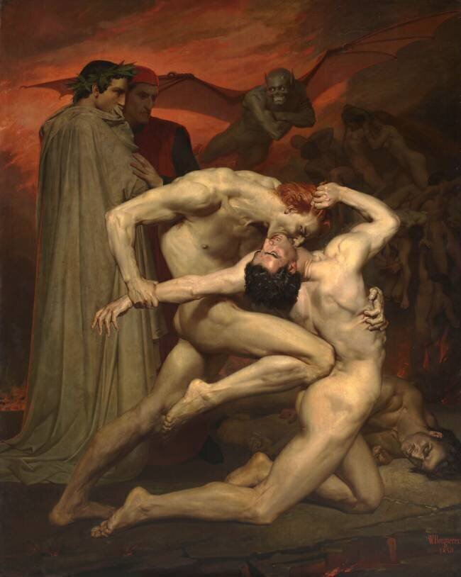 Dante and Virgile in Hell William Bouguereau