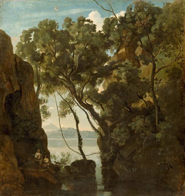 Décor d'une salle de bains dans la maison de François Parfait Robert à Mantes Jean-Baptiste Camille Corot