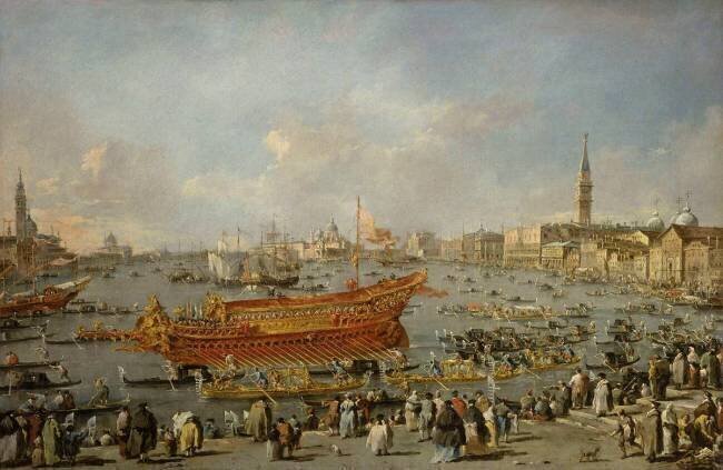 Départ du Bucentaure vers le Lido de Venise, le jour de l'Ascension Francesco Guardi
