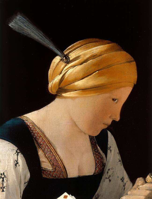 Détail du Tricheur à l'as de carreau Georges de La Tour