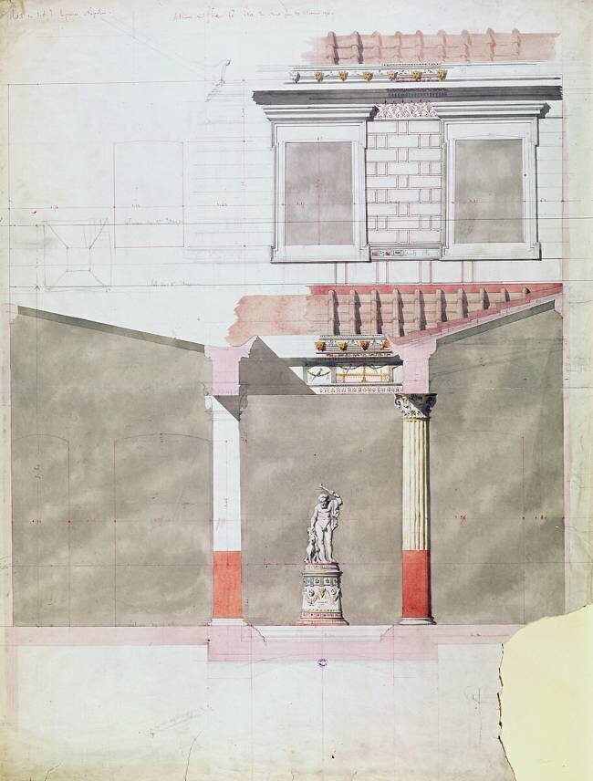 Design for the atrium of the Pompeiian palace of Prince Napoleon III French School