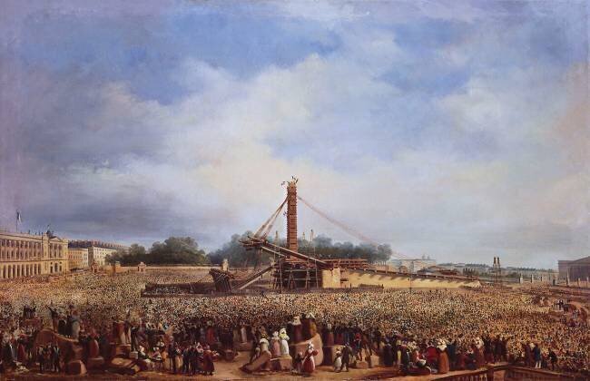 Erection de l'obélisque de Louxor sur la place de la Concorde, le 25 octobre 1836 François Dubois