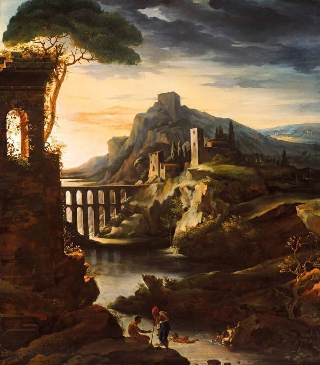 Evening: Landscape with an Aqueduct Théodore Géricault