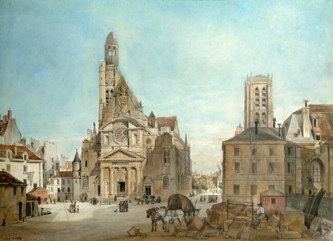 Facade of the Church of St. Etienne du Mont, Paris Pierre Achille Poirot