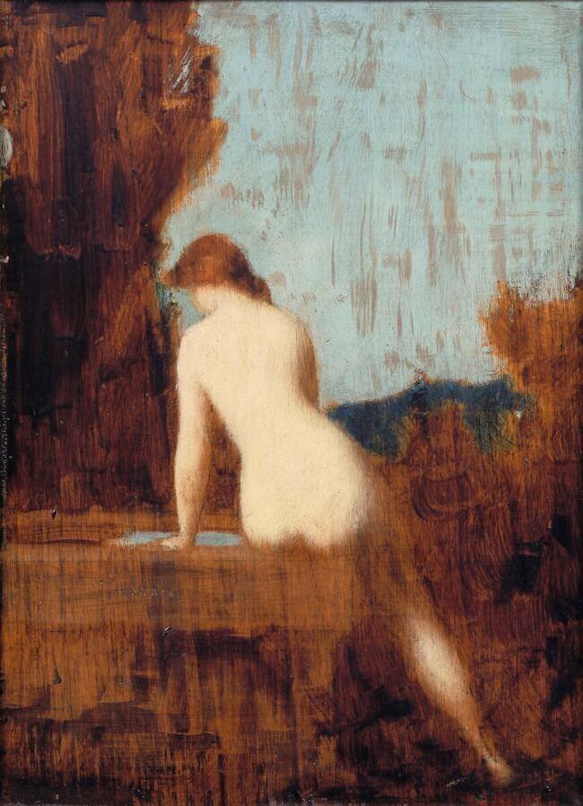 Femme nue assise au bord d'un puits Jean-Jacques Henner