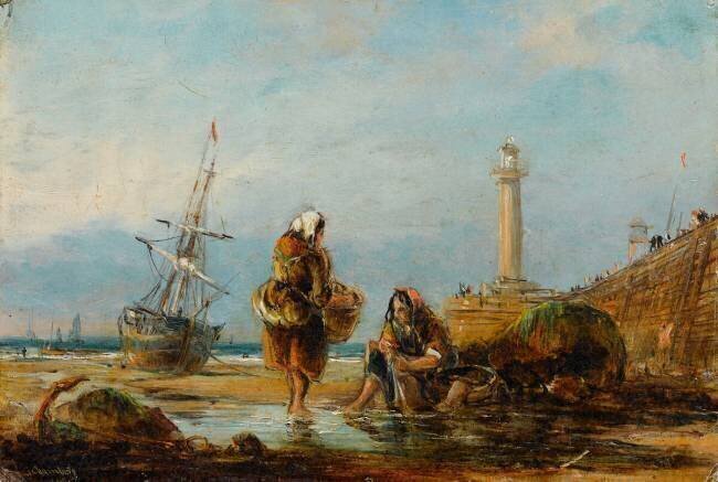 Femmes de pêcheurs au bord de la mer George Hyde Chambers