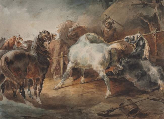 Fighting Horses Théodore Géricault