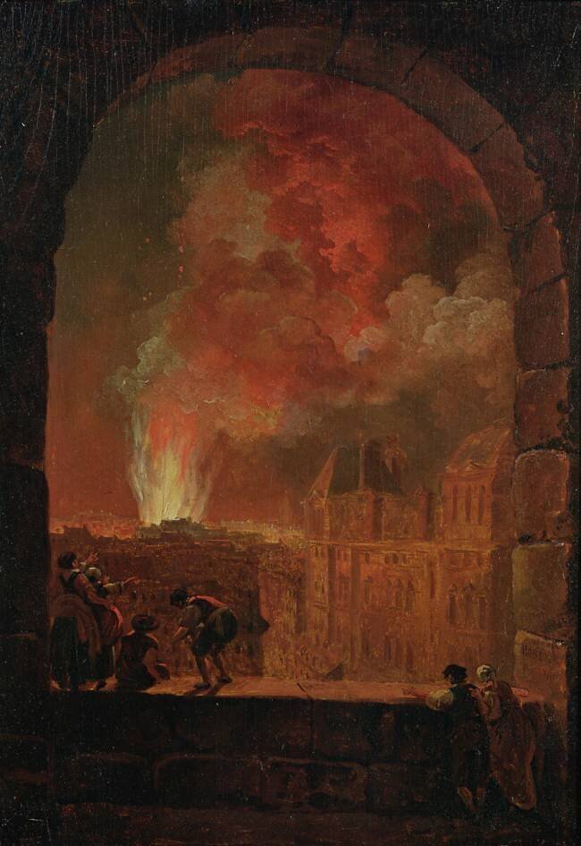 Fire at the Opera of the Palais-Royal Hubert Robert