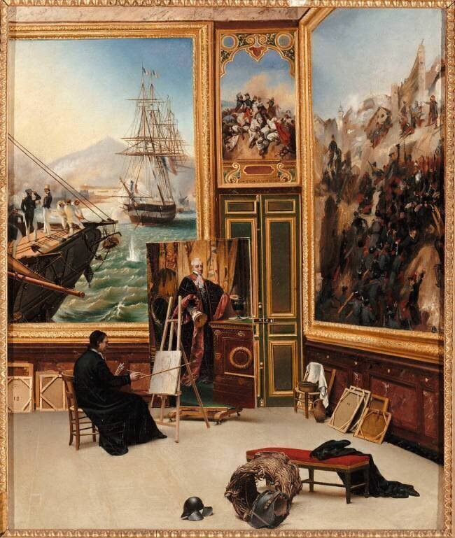 Frère Philippe copiant le portrait du chancelier Etienne Pasquier (1767-1862) Horace Vernet