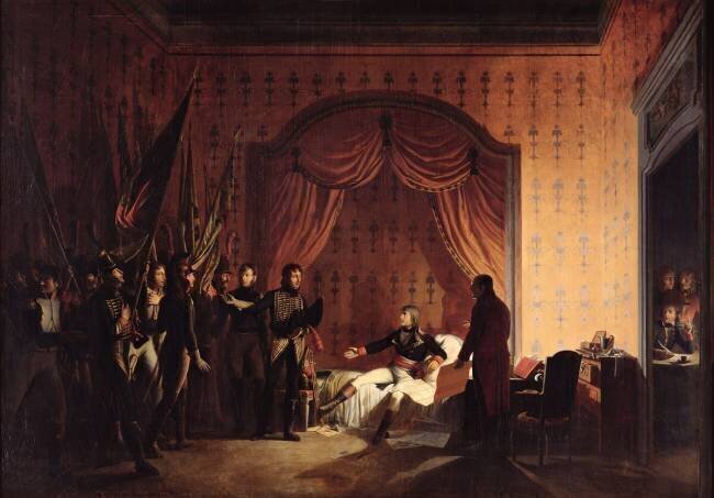 General Bonaparte Receiving Captured Austro-Sardinian Flags at Millesimo after the Battle of Montenotte on the 13th April 1796 Adolphe Roehn