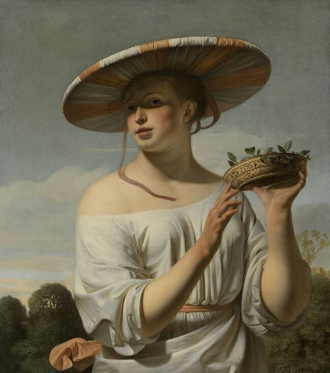 Girl in a Large Hat Caesar van Everdingen