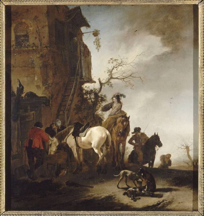 Halte de chasseurs et de cavaliers Philips Wouwerman