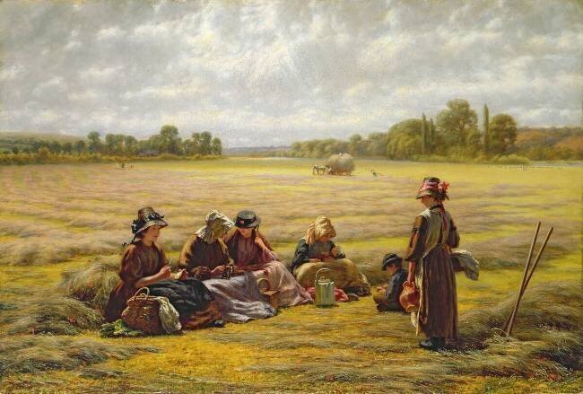 Harvesters resting in the Sun Walter Field