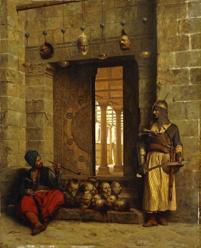 Heads of the Rebel Beys at the Mosque-El Assaneyn Jean-Léon Gérôme