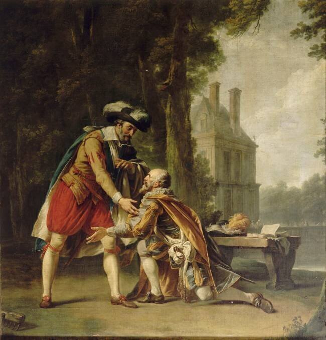 Henri IV et Sully à Fontainebleau. François André Vincent