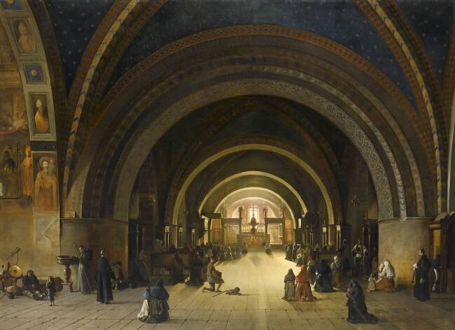 Intérieur de la basilique basse de Sain-François, à Assise François-Marius Granet