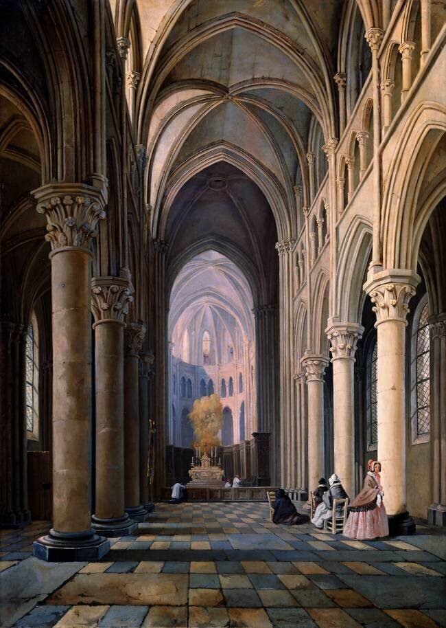 Interior of a Church Hippolyte Joseph Cuvelier