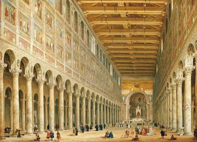 Interior of San Paolo Fuori le Mura Giovanni Paolo Pannini